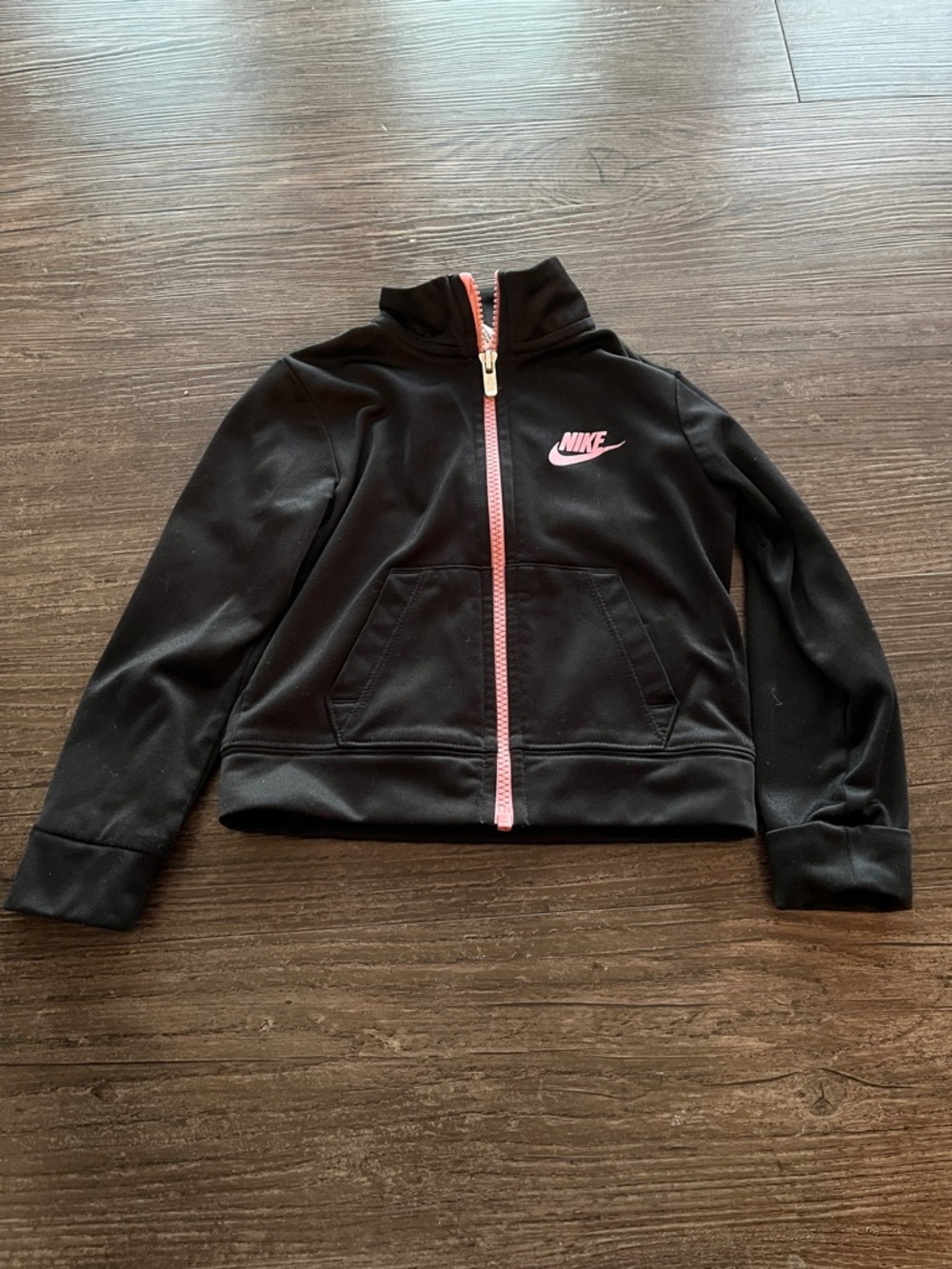 Nike Black Jacket with Pink Zip and Logo for Toddler Girl